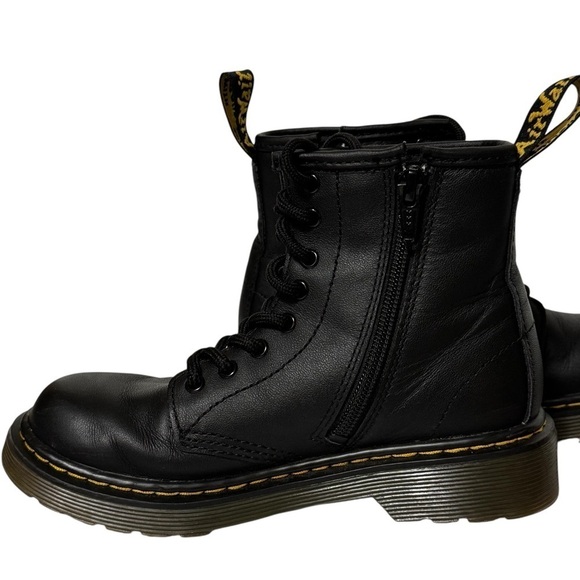 Dr. Martens Junior 1460 Softy T Black Leather Lace Up Boots Unisex Size 1 - Picture 9 of 12